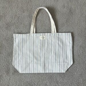 Sézane Blue/Ecru Pinstripe Tote Bag
